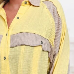 Yellow Button-Up Women's Top